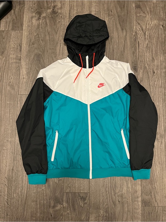 Nike Other - Nike Men’s Hooded Windbreaker Jacket - Teal/Black/White/Red Accents